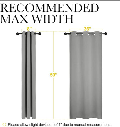 NICETOWN Thermal Insulated Grommet Blackout Curtains, Kids Window Drape Panel for Nursery, Privacy Short Curtains (Silver Grey, 2 Panels, W42 x L50 -Inch)