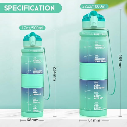 ZORRI 14/17/ 24/32 OZ Water Bottles, BPA Free Tritan Lightweight Leak Proof Sport Bottle with Brush, Lock Feature, Track Marker, and Flip Lid for Kids School, Fitness, Office, Sports & Outdoors