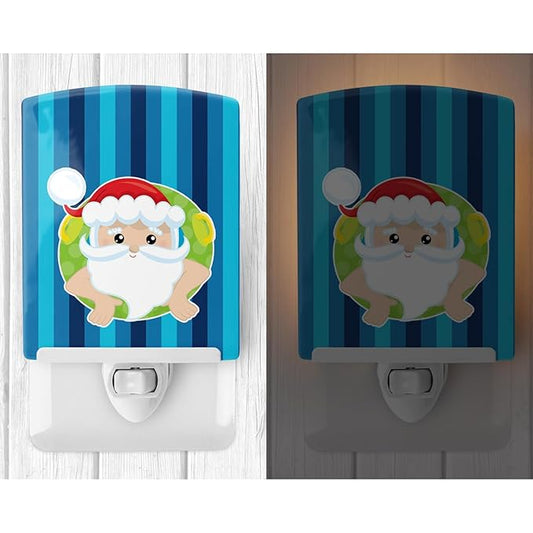 Caroline's Treasures BB9069CNL Beach Santa Claus #2 Ceramic Night Light Compact, UL-Certified, Ideal for Bedroom, Bathroom, Nursery, Hallway, Kitchen, 6x4x3, Multicolor