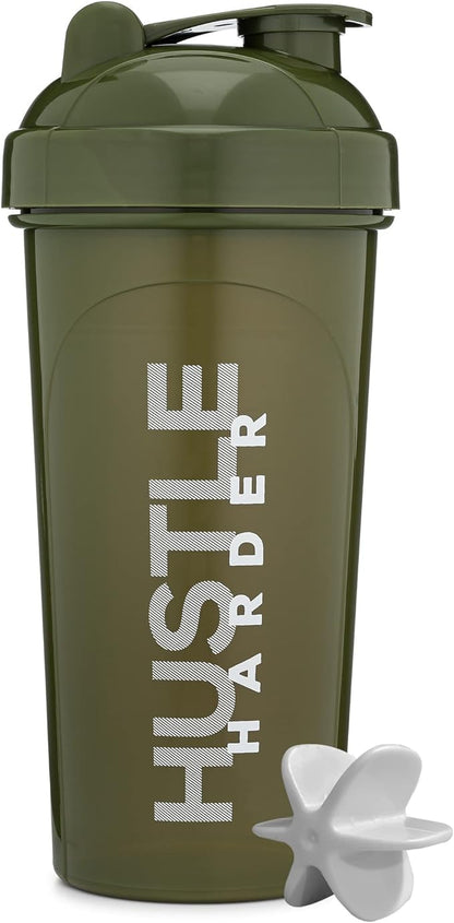 GOMOYO [2 Pack] 28 Ounce Shaker Bottle with Motivational Quotes | Protein Shaker Cup with Mixer Agitators | Blender Shaker Bottle for Protein Mixes and Pre-Workout | Dishwasher Safe