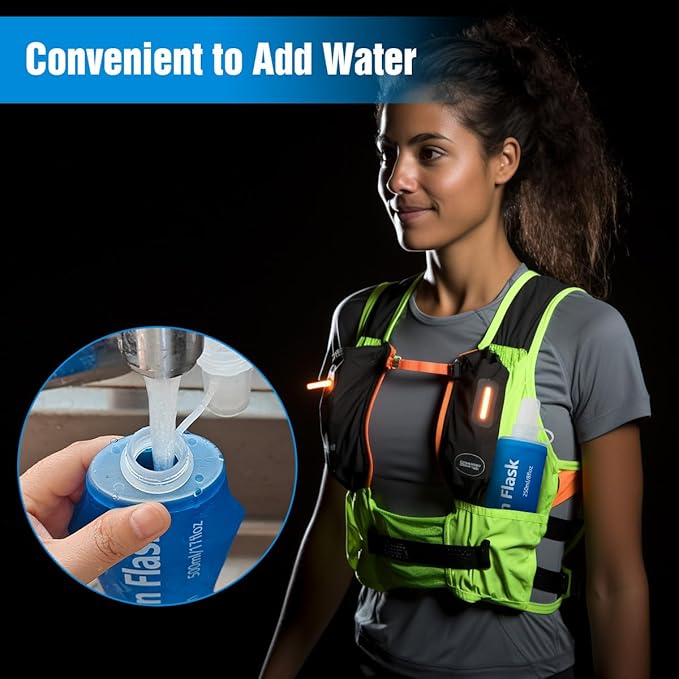 250ML Soft Flask, Running Water Bottle Foldable TPU Hydration Flask for Running Hydration Pack Cycling Hiking Marathon