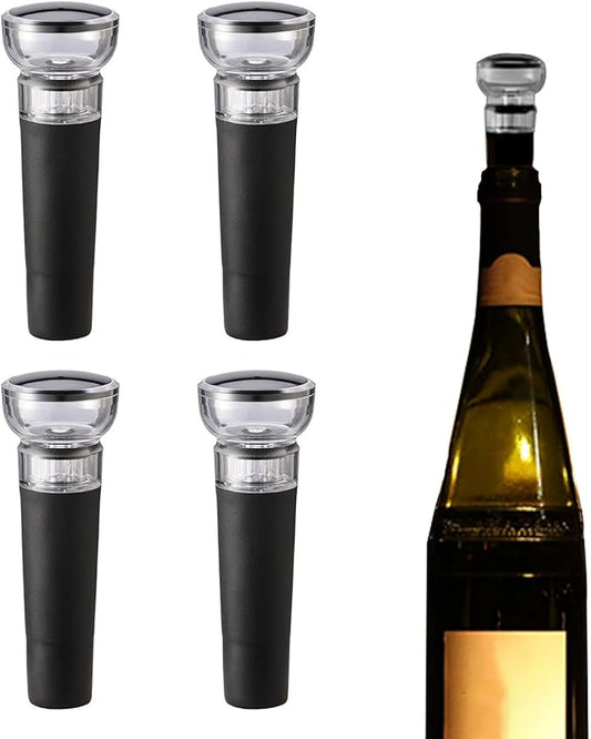 Wine Vacuum Pump and Stopper Wine Preserver Plug Keep Wine Fresh Reusable Wine Protector Stoppers Wine Bottles Sealer Safe Silicone Caps saver pump(4 Pack)