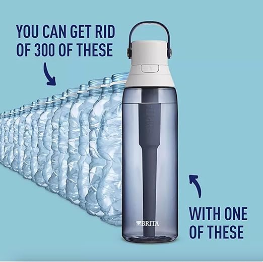 Brita Water 26-Ounce Premium Filtered Water Bottle + 3 Replacement Filters- Night Sky