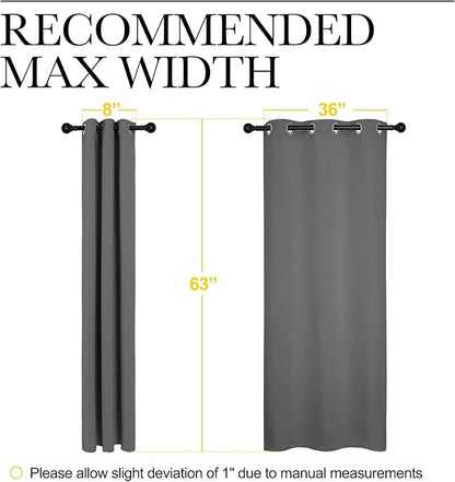 NICETOWN Thermal Insulated Grommet Blackout Curtains for Bedroom (2 Panels, W42 x L63 -Inch, Grey)