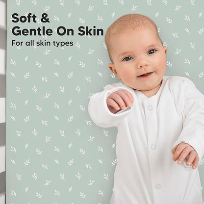 2-Pack Crib Sheets for Boys,Girls - Viscose Derived from Bamboo Fitted Crib Sheet, Organic Baby Crib Sheets, Crib Mattress Sheet,Toddler Bed Sheets, Baby Sheets for Crib Fitted Sheets (Prairie)
