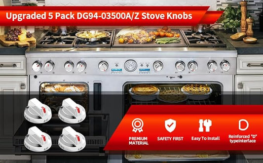 DG94-03500A/Z for Samsung Stove Knob Replacement,Electric Gas Range Knobs Locks,Compatible with 5DG94-03500U DG94-03500V NX60T8111SS /AA NE63T8311SG/AA etc Stove Knobs(4pc)