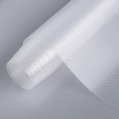 HooTown Shelf Liner Kitchen Cabinet Drawer Mats 45.2 Inch Wide x 16.4 Long, Non Skid EVA Plastic Easy Clean Protector Cover for Counter Top, Desk, Table, Showcase, Clear