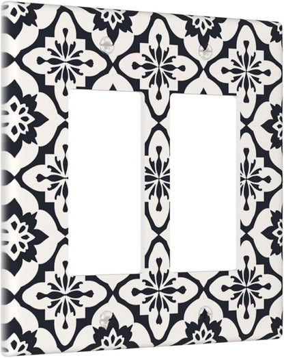 Black And White Funny Plastic Wall Plate Decorative Double Rocker Light Switch Cover For Women Girls Bedroom Kitchen Living Room