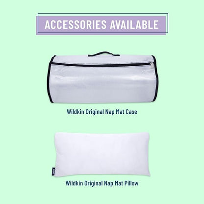 Wildkin Original Nap Mat with Reusable Pillow for Boys & Girls, Ideal for Sleepovers, Equipped with Hook & Loop Fastener, Made from Cotton Blend Materials - Nap Mat for Kids
