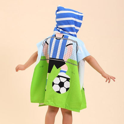 Hooded Kids Beach Towels - Soft Microfiber Poncho Towel for Ages 1 to 6, Quick Dry & Lightweight Swim Cover-ups, Ideal for Boys and Girls