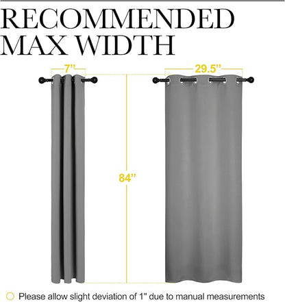 NICETOWN Bedroom Curtains Blackout Drapery Panels, Three Pass Microfiber Thermal Insulated Solid Ring Top Blackout Window Curtains/Drapes (Two Panels, 34 x 84 inches, Silver Grey)