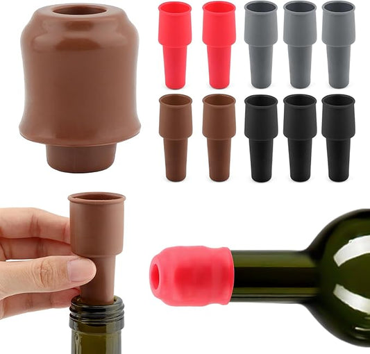 12Pcs Silicone Wine Stoppers Reusable Sparkling Wine Bottle Stopper Double Sealed Silicone Wine Bottle Stoppers Wine Bottle Cover Wine Bottle Capsh