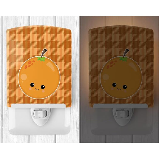 Caroline's Treasures BB6991CNL Orange Face Ceramic Night Light Compact, UL-Certified, Ideal for Bedroom, Bathroom, Nursery, Hallway, Kitchen, 6x4x3, Multicolor