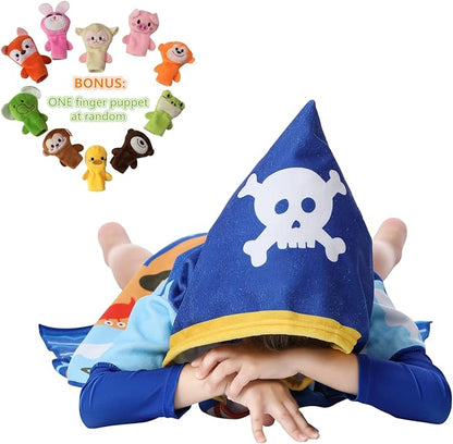 Children Hooded Beach Towel Toddler Boys Bath/Pool/Swim Poncho Cover-ups Swimwear, Pirate Theme