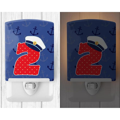 Caroline's Treasures BB8873CNL Nautical Month 2 Ceramic Night Light Compact, UL-Certified, Ideal for Bedroom, Bathroom, Nursery, Hallway, Kitchen, 6x4x3, Multicolor