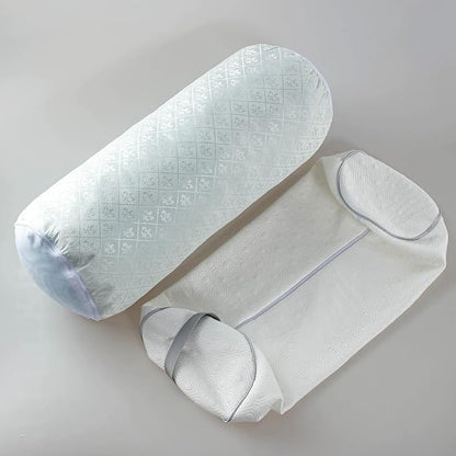 Kingnex 24x8 Adjustable Roll Bolster Pillow Under Knees for Back Sleepers to Relief Lower Back Pain Between Legs for Sleeping on Side Shredded Memory Foam Cylinder