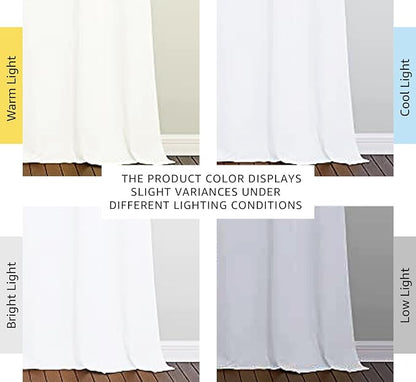NICETOWN Solid Window Curtain Panels, Grommet, Polyester, Bedroom, White, 42 x 90, Pack of 2