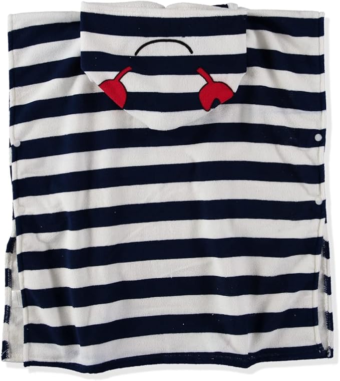 Boys & Girls Absorbent Hooded Beach Towel Pullover Character Microfiber Bath Towel with Side Snaps (Crab, 2-3T), 27.00'' x 26.00''