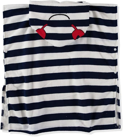 Boys & Girls Absorbent Hooded Beach Towel Pullover Character Microfiber Bath Towel with Side Snaps (Crab, 2-3T), 27.00'' x 26.00''