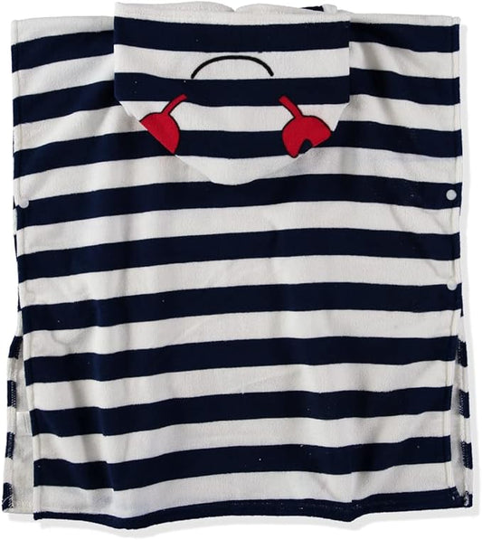 Boys & Girls Absorbent Hooded Beach Towel Pullover Character Microfiber Bath Towel with Side Snaps (Crab, 2-3T), 27.00'' x 26.00''