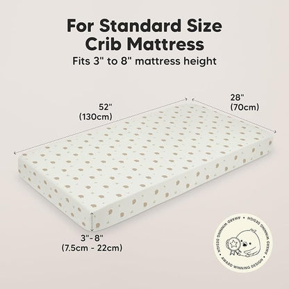 2-Pack Crib Sheets for Boys,Girls - Viscose Derived from Bamboo Fitted Crib Sheet, Organic Baby Crib Sheets, Crib Mattress Sheet,Toddler Bed Sheets,Baby Sheets for Crib Fitted Sheets(Nibbles/Bruce)