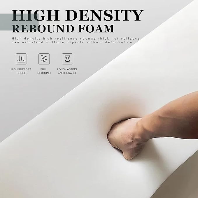 Mattress Extender, Bed Gap/Space Filler, Headboard Pillow Between Headboard and Mattress or Wall, High-Density Foam with Removable Cover（Light Grey-Queen-60 * 8 * 12in）