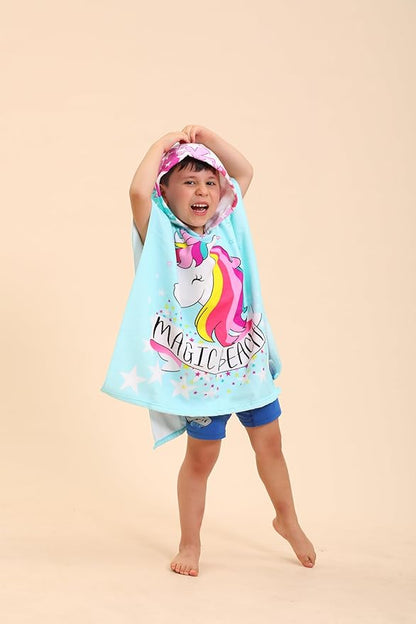 Unicorn Hooded Towels for Kids, Kids Beach Towels for Boys/Girls, Swimming Towels/Towel Robes/Wearable Towels/Pool Towels for Kids 2-10, Poncho Beach Towels for Kids, Hooded Beach Towels for Toddler