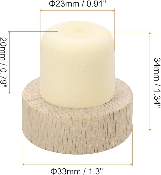 uxcell 16Pcs T-shaped Stoppers, 0.91inch Dia Cork Wine Stopper Reusable Wine Bottle Corks Sealing Plug for Wine Beer Beverage Bottle Crafts, Wood Color