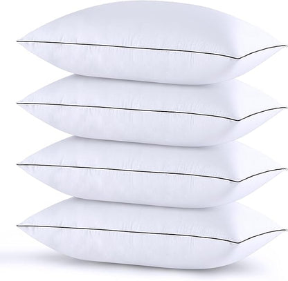 HUXMEYSON Pillows Queen Size Set of 4, Bed Pillows Set of 4, Down Alternative Luxury Hotel Pillows for Sleeping，Queen Pillows Set of 4 for Side and Back Sleepers