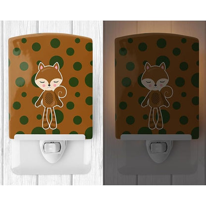 Caroline's Treasures BB9179CNL Squirrel #2 Ceramic Night Light Compact, UL-Certified, Ideal for Bedroom, Bathroom, Nursery, Hallway, Kitchen, 6x4x3, Multicolor
