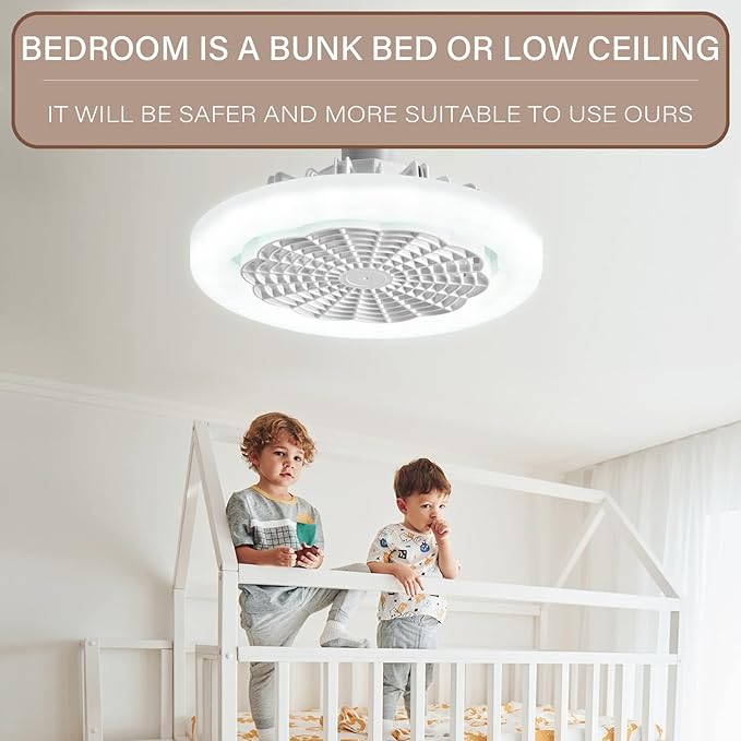 HMcf021 10Inch Enclosed Ceiling Fan with Light
