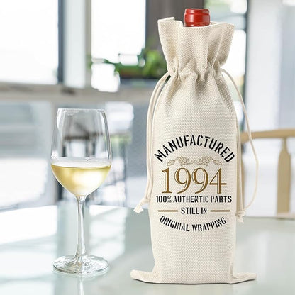 30th Birthday Gifts for Her Women Men, Best Gift for 30 Year Old Man Husband Wife Friends Sisters Girlfriend, Happy 1994 30th Birthday Anniversary Decorations Wine Bag?Wine Gifts Wine Gift Bag