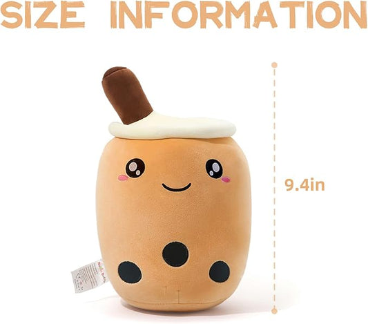 Niuniu Daddy Boba Plush 9.4in Mini Kawaii Plushies Bubble Tea Cute Squishy Pillow Soft Small Milk Tea Stuffed Animal for Kids/Girls/Boys