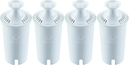 Brita Plus Water Filter, BPA-Free, High-Density Replacement Filter for Pitchers and Dispensers, Reduces 2x Contaminants*, Lasts Two Months or 40 Gallons, Includes 4 Filters