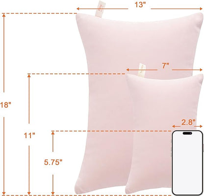 NTBAY Tiny Pillows, Down Alternative 7"x11" Microfiber Mini Pillows for Travel, Pets, Soft Machine Washable Small Pillows for Neck, Wrist, Lumbar and Knee, Pink