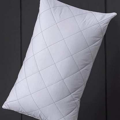 inhand Goose Down Feather Pillows Queen Size, Hotel Bed Pillows for Sleeping Soft and Supportive Rhomboid Pillows for Side and Back Sleepers- 1 Pack, White