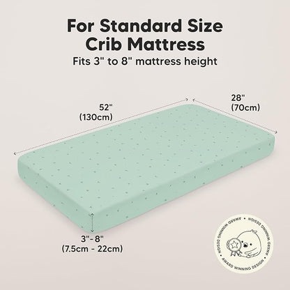 2-Pack Crib Sheets for Boys,Girls - Viscose Derived from Bamboo Fitted Crib Sheet, Organic Baby Crib Sheets, Crib Mattress Sheet,Toddler Bed Sheets,Baby Sheets for Crib Fitted Sheets(Bunnies)