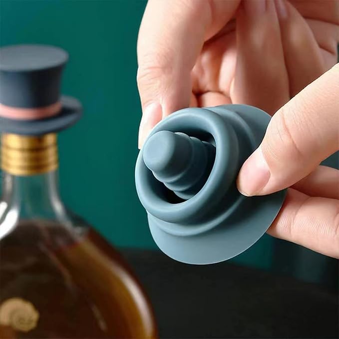 Silicone Wine Stopper, Fun Magic Hat Shaped Cap Seals Bottle, Keeps Wine Fresh, Cute Wine Accessories, Seasoning Bottle Stopper, Seal Safety Gadgets, 3 Pack