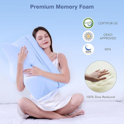 Cooling Cervical Neck Pillow for Neck and Shoulder Pain, Roll Pillow&Butterfly Memory Foam Combination Pillows, Ergonomic Neck Support Pillow, Orthopedic Pillow for Side Back Stomach Sleepers and Yoga