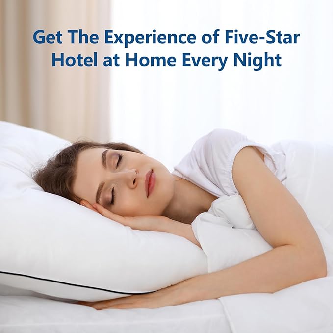Goose Down Bed Pillow, King Size Bed Pillows for Sleeping, Ultra-Soft 750 Fill-Power Hotel Collection Pillow for Back, Stomach or Side Sleepers (20 * 36,Pack of 2)