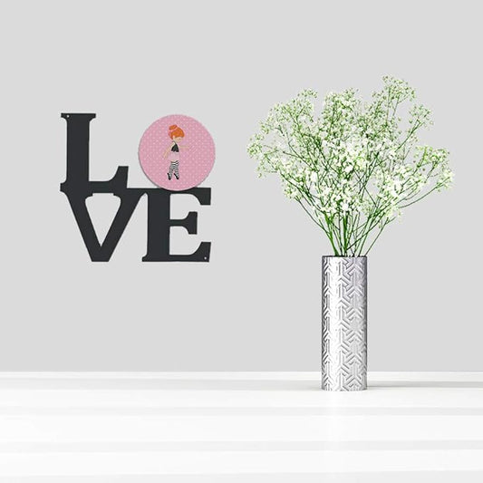 Caroline's Treasures BB5168WALV Ballerina Red Head Releve Metal Wall Artwork LOVE Indoor Outdoor Art Decor Patio, Bathroom, Kitchen Colorful Aluminum and Black Steel Sculpture