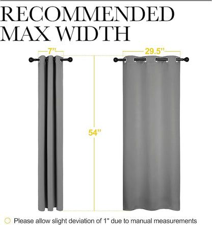 NICETOWN Bedroom Curtains Blackout Drapery Panels, Three Pass Microfiber Thermal Insulated Solid Ring Top Blackout Window Curtains/Drapes (Two Panels, 34 x 54 inches, Silver Grey)