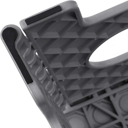 Casafield 9" Folding Step Stool with Handle, Gray - Portable Collapsible Small Plastic Foot Stool for Kids and Adults - Use in The Kitchen, Bathroom and Bedroom