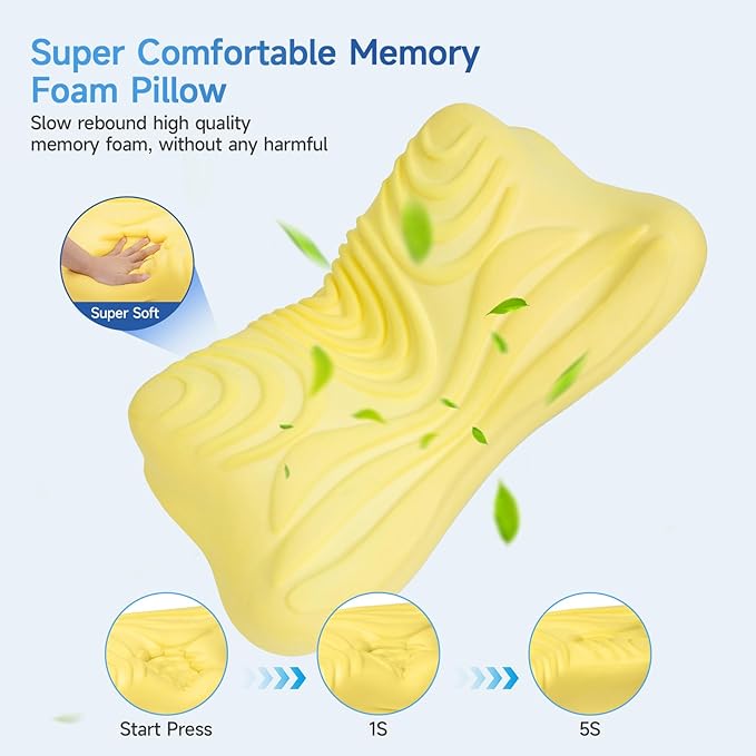 Cervical Neck Pillow for Pain Relief Sleeping, Adjustable Cervical Pillow Cozy Sleeping, Odorless Ergonomic Contour Memory Foam Pillows, Orthopedic Bed Pillow for Side Back Stomach Sleeper