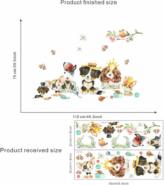 Jungle Animals with Tree Plant Wall Decals Monkey Lion Tiger Wall Stickers Baby Nursery Kids Room Living Room Home Decor (Animal7)