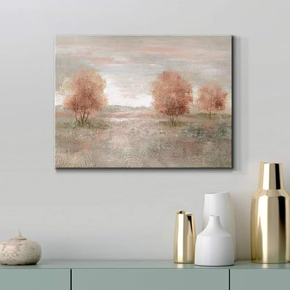 Renditions Gallery Canvas Nature Wall Art Modern Paintings Decorations Autumnal Peach Leaves Abstract Romantic Artwork Wall Hanging Prints for Bedroom Office Kitchen - 12"x18" LT33
