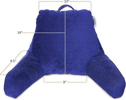 Nestl Reading Pillow for Kids, Small Bed Pillow, Back Pillow for Sitting in Bed, Memory Foam Chair Pillow, Reading & Bed Rest Pillows, Royal Blue Back Pillow for Bed, Arm Pillow with Pockets