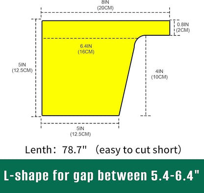Bed Filler for Headboard, Suitable for Gap 5.4-6.4" of King Queen Twin Bed, 78.7'' Long Wedge Sleeping Pillow, Foam Bed Mattress Gap Filler