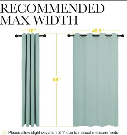 NICETOWN Bedroom Curtain Panels Blackout Draperies, Thermal Insulated Solid Grommet Blackout Curtains/Drapes (Aqua, One Pair, 55 by 68-inch)