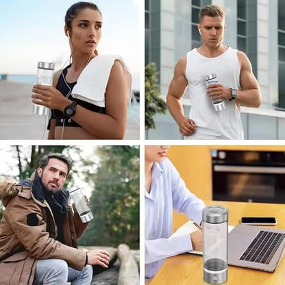 Hydrogen Water Bottle Generator, AquaHealth Rechargeable Portable Hydrogen Water, Hydrogen Water Ionizer Machine, with SPE/PEM Technology, for Home, Office, Travel, Fitness. with Gift Box.